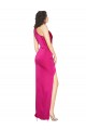 Sleeveless One Shoulder Silky Satin Fuchsia Long Formal Evening Dress Canada Clearance