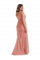 Sleeveless One Shoulder Silky Satin Georgia Peach Long Black Tie Plus Size Evening Dress Canada Clearance