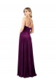 Sleeveless V-Neck Stretch Velvet Grape Long Formal Evening Dress Canada Clearance