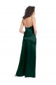 Sleeveless Scoop Neck Stretch Satin Hunter Long Formal Evening Dress Canada Clearance