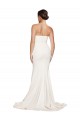 Sleeveless Strapless Stretch Satin Ivory Sweep Train Formal Evening Dress Canada Clearance