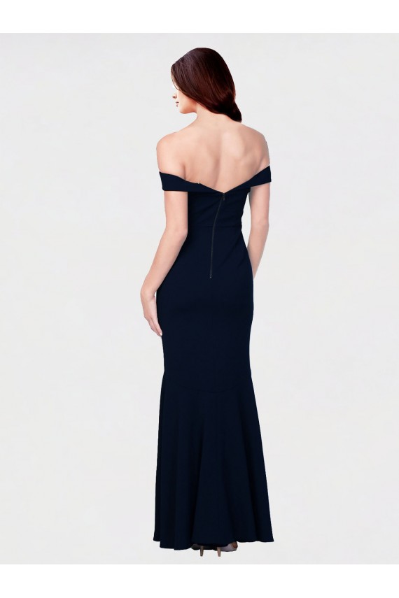 Sleeveless Off the Shoulder Stretch Crepe Ivory Long Formal Dress Canada Clearance