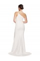 Sleeveless Strapless Stretch Crepe Ivory Sweep Train Semi Formal Evening Dress Canada Clearance