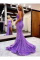 Sleeveless Sweetheart Velvet Sequin Lavender Court Train Homecoming Dress Canada Clearance
