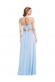 Sleeveless V-Neck Soft Chiffon Light Sky Blue Long Formal Evening Dress Canada Clearance