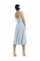 Sleeveless Sweetheart Stretch Crepe Light Sky Blue Midi Length Evening Dress Canada Clearance