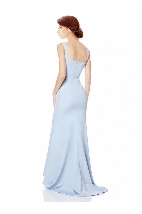 Sleeveless High Neck Stretch Crepe Light Sky Blue Mermaid Long Formal Dress Canada Clearance