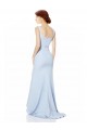 Sleeveless High Neck Stretch Crepe Light Sky Blue Mermaid Long Formal Dress Canada Clearance