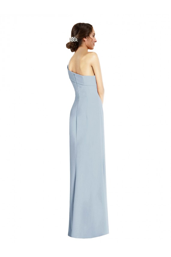 Sleeveless Off the Shoulder Stretch Crepe Light Sky Blue Long Formal Evening Dress Canada Clearance