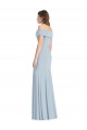 Sleeveless Off the Shoulder Stretch Crepe Light Sky Blue Long Formal Dress Canada Clearance