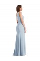 Sleeveless One Shoulder Stretch Crepe Light Sky Blue Long Formal Evening Dress Canada Clearance
