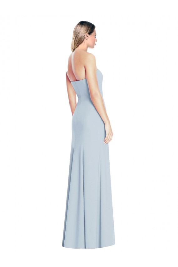 Sleeveless Strapless Stretch Crepe Light Sky Blue Trumpet Long Formal Dress Canada Clearance