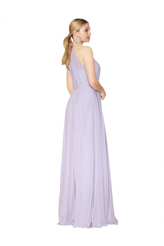 Sleeveless High Neck Soft Chiffon Lilac Long Formal Evening Dress Canada Clearance
