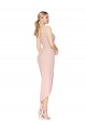 Sleeveless High Neck Stretch Crepe Mauve Knee Length High Low Evening Dress Canada Clearance