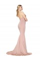 Sleeveless High Neck Stretch Crepe Mauve Long Formal Dress Canada Clearance