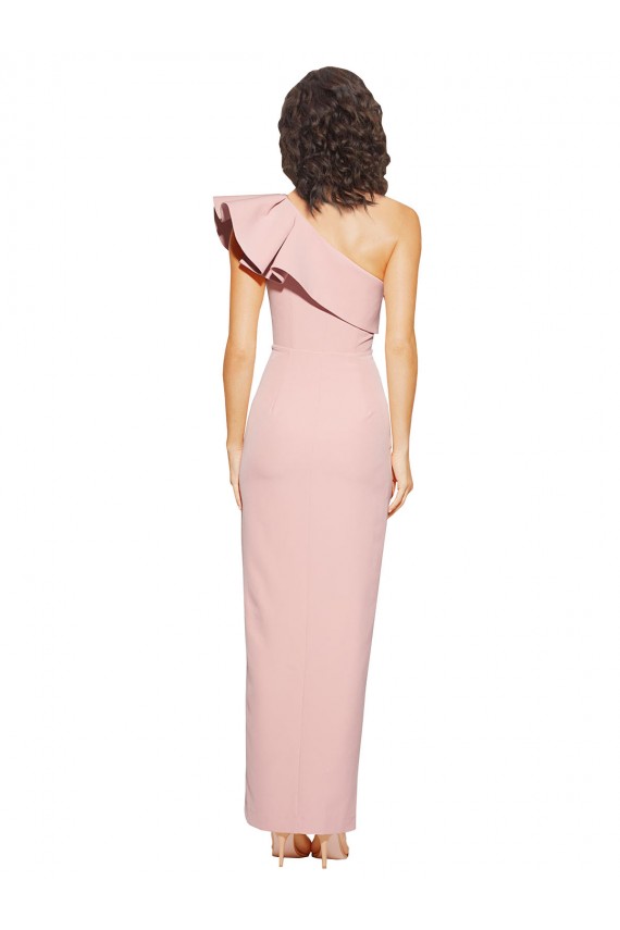 Sleeveless One Shoulder Stretch Crepe Mauve Long Formal Evening Dress Canada Clearance