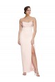 Sleeveless Cowl Neck Stretch Satin Long Formal Evening Dress Canada Clearance