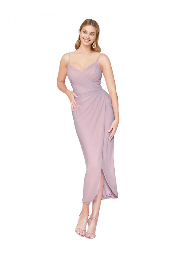 Sleeveless High Neck Soft Chiffon Primrose Knee Length High Low Evening Dress Canada Clearance
