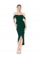 Sleeveless High Neck Stretch Crepe Midnight Green Knee Length High Low Evening Dress Canada Clearance