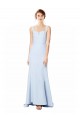 Sleeveless High Neck Stretch Crepe Light Sky Blue Mermaid Long Formal Dress Canada Clearance