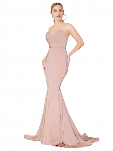 Sleeveless High Neck Stretch Crepe Mauve Long Formal Dress Canada Clearance