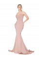 Sleeveless High Neck Stretch Crepe Mauve Long Formal Dress Canada Clearance