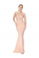 Sleeveless High Neck Stretch Crepe Nude Long Formal Dress Canada Clearance
