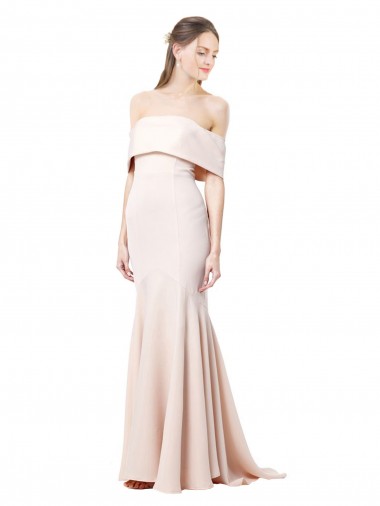 Sleeveless High Neck Stretch Crepe Nude Long Formal Evening Dress Canada Clearance