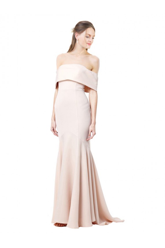 Sleeveless High Neck Stretch Crepe Nude Long Formal Evening Dress Canada Clearance