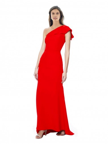 Sleeveless High Neck Stretch Crepe Red Long Formal Dress Canada Clearance