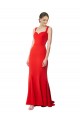 Sleeveless High Neck Stretch Crepe Red Long Formal Evening Gown Canada Clearance