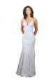 Sleeveless High Neck Stretch Crepe & Sequin Tulle White Long Formal Evening Dress Canada Clearance