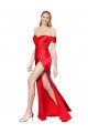 Sleeveless High Neck Stretch Satin Red Long Formal Evening Dress Canada Clearance