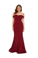 Sleeveless Off the Shoulder Spandex Burgundy Long Formal Plus Size Evening Dress Canada Clearance