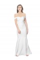 Sleeveless Off the Shoulder Stretch Crepe Ivory Long Formal Dress Canada Clearance