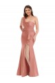 Sleeveless One Shoulder Silky Satin Georgia Peach Long Black Tie Plus Size Evening Dress Canada Clearance