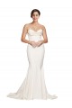 Sleeveless Strapless Stretch Satin Ivory Sweep Train Formal Evening Dress Canada Clearance