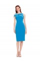 Sleeveless Stretch Crepe Cocktail Length Formal Evening Dress Canada Clearance