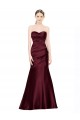 Sleeveless Sweetheart Satin Burgundy Long Formal Evening Dress Canada Clearance