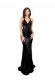 Sleeveless V-Neck Sequin Black Long Black Tie Evening Dress Canada Clearance