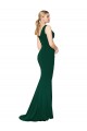 Sleeveless High Neck Stretch Crepe Midnight Green Long Formal Evening Dress Canada Clearance