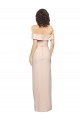 Sleeveless Off the Shoulder Stretch Crepe Nude Long Formal Evening Dress Canada Clearance