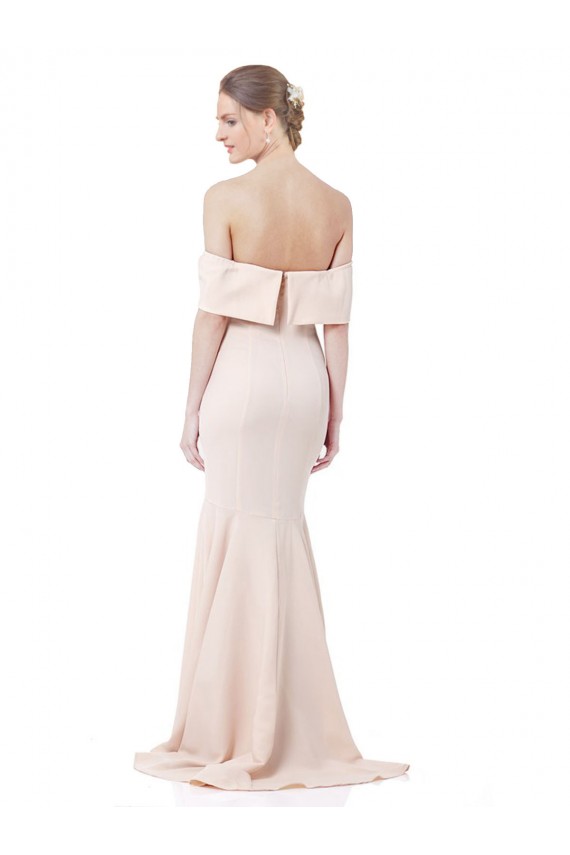 Sleeveless High Neck Stretch Crepe Nude Long Formal Evening Dress Canada Clearance
