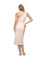 Sleeveless One Shoulder Stretch Crepe Nude Midi Length Formal Evening Dress Canada Clearance
