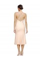 Sleeveless V-Neck Stretch Crepe Nude Midi Length Evening Dress Canada Clearance