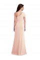 Cap Sleeves One Shoulder Stretch Crepe Nude Long Formal Evening Dress Canada Clearance