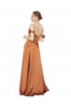 Cold Shoulder Sweetheart Silky Satin Orange Long Formal Evening Dress Canada Clearance