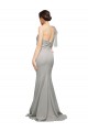 Sleeveless Sweetheart Stretch Crepe & Tulle Oyster Silver Sweep Train Formal Evening Dress Canada Clearance
