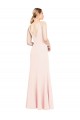 Sleeveless High Neck Stretch Crepe Pink Long Formal Evening Dress Canada Clearance