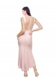 Sleeveless High Neck Stretch Crepe Pink Midi Length High Low Evening Dress Canada Clearance
